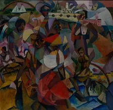 The study of symbolic similarities in the portrait of Marianna Lentulova, 1912. Artist: Lentulov, Aristarkh Vasilyevich (1882-1943)