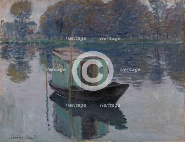 The Studio Boat (Le bateau-atelier), 1874. Artist: Monet, Claude (1840-1926)