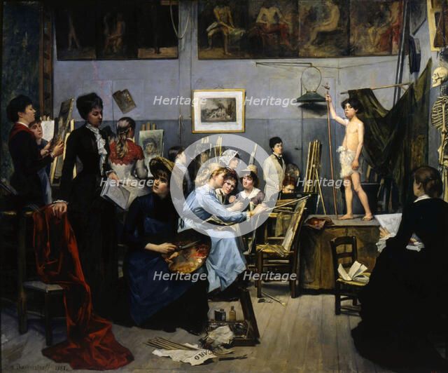 'The Studio by Académie Julian', 1881.  Artist: Maria Konstantinowka Bashkirtseff