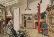 The Studio. From A Home (26 watercolours). Creator: Carl Larsson