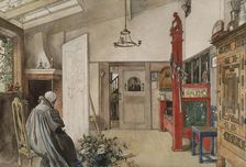 The Studio. From A Home (26 watercolours). Creator: Carl Larsson