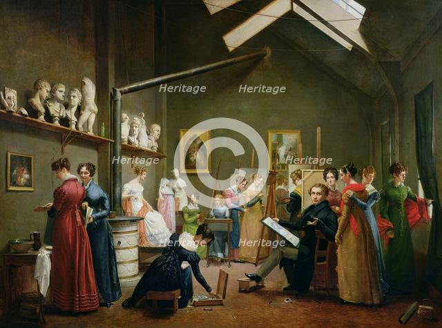 The Studio Interior of Abel de Pujol. Artist: Grandpierre-Deverzy, Adrienne Marie Louise (1798-1869)