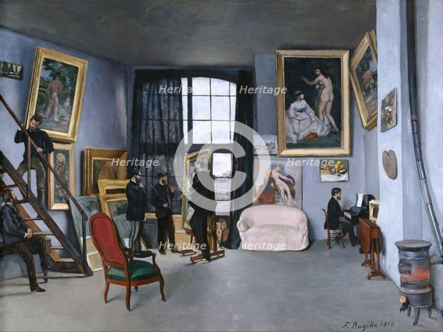 The studio of the artist at Rue de La Condamine, 1870. Artist: Bazille, Frédéric (1841-1870)