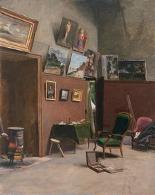 The studio of the artist at Rue Furstenberg, 1865. Creator: Bazille, Frédéric (1841-1870)