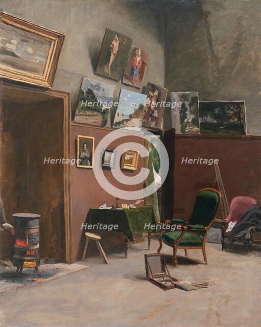 The studio of the artist at Rue Furstenberg, 1865. Creator: Bazille, Frédéric (1841-1870).
