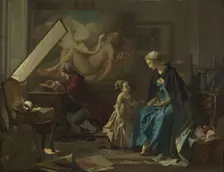 The Studio of the Engraver, 1850. Creator: Jean-Baptiste Antoine Emile Beranger