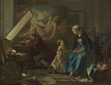 The Studio of the Engraver, 1850. Creator: Jean-Baptiste Antoine Emile Beranger