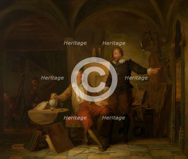 The Studio of the Painter Joos van Craesbeeck, c1640s, (c1870s). Creator: Nicaise de Keyser.