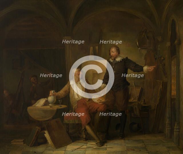 The Studio of the Painter Joos van Craesbeeck, c1640s, (c1870s). Creator: Nicaise de Keyser.