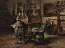 The Studio of Ferdinand De Braekeleer I, Father of the Painter, 1873-1885. Creator: Henri Jean Augustin de Braekeleer
