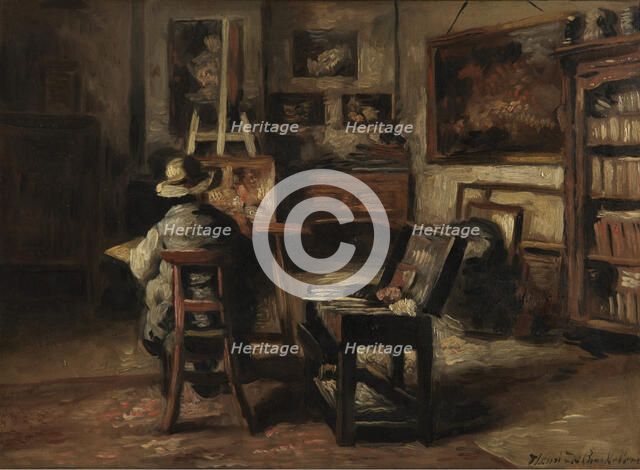 The Studio of Ferdinand De Braekeleer I, Father of the Painter, 1873-1885. Creator: Henri Jean Augustin de Braekeleer.