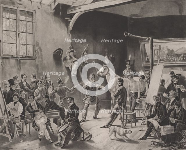 The Studio of Horace Vernet (Intérieur d'un Atelier), 1824. Creator: Émile Jean-Horace Vernet.