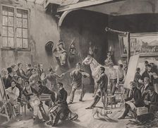 The Studio of Horace Vernet (Intérieur d'un Atelier), 1824. Creator: Émile Jean-Horace Vernet