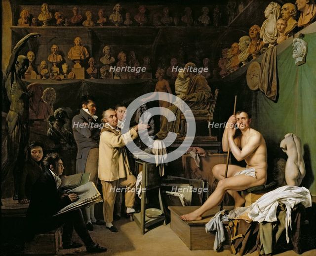The Studio of Jean Antoine Houdon (1741-1828), after 1803. Artist: Boilly, Louis-Léopold (1761-1845)