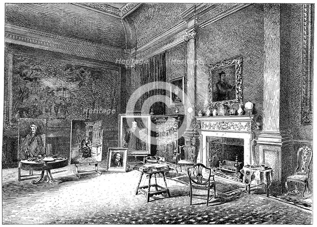 The studio of John Everett Millais, c1880-1882. Artist: Unknown