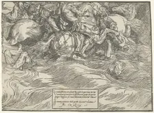 The Submersion of Pharaoh's Army in the Red Sea, c. 1515, printed 1549. Creator: Unknown
