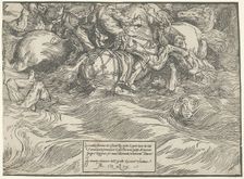 The Submersion of Pharaoh's Army in the Red Sea, c. 1515, printed 1549. Creator: Unknown