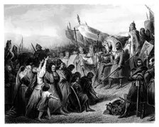 The Submission of Witikind, 785 AD, (1875).Artist: Hullard