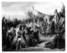 The Submission of Witikind, 785 AD, (1875).Artist: Hullard