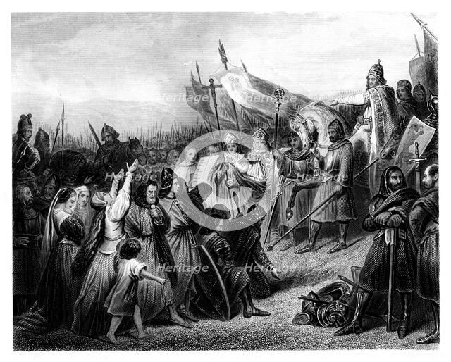 The Submission of Witikind, 785 AD, (1875).Artist: Hullard