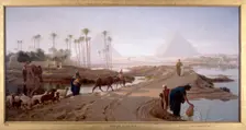 The subsiding of the Nile 1873. Artist: Frederick Goodall