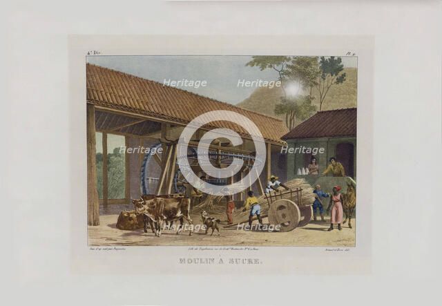 The sugar mill. From "Malerische Reise in Brasilien", 1830-1835. Creator: Rugendas, Johann Moritz (1802-1858).