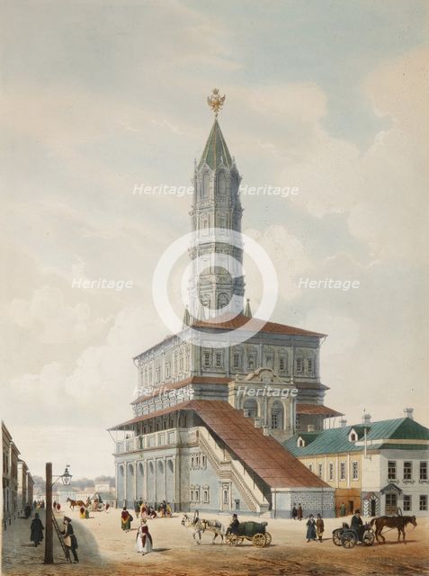 The Sukharev Tower in Moscow, 1846. Artist: Benoist, Philippe (1813-after 1879)