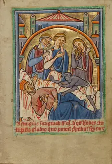 The Suicide of Herod, about 1190-1200; text added about 1480-1490. Creator: Unknown