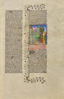 The Suicide of Queen Dido; Des cas des nobles hommes et femmes, about 1413-1415. Creators: Boucicaut Master, Workshop of the Boucicaut Master