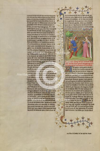 The Suicides of Meleager and Althea; Des cas des nobles hommes et femmes, about 1413-1415. Creators: Boucicaut Master, Workshop of the Boucicaut Master.