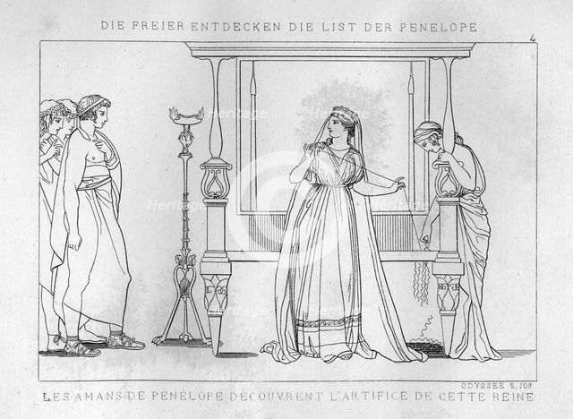 The suitors discover Penelope's cunning, c1833. Creator: Unknown.