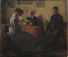 The suitor's visit, 1855-1856. Creator: Wilhelm Marstrand