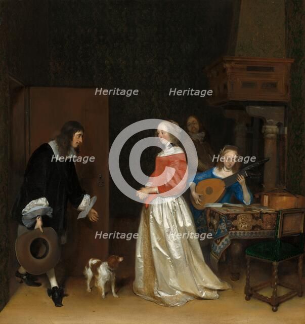 The Suitor's Visit, c. 1658. Creator: Gerard Terborch II.
