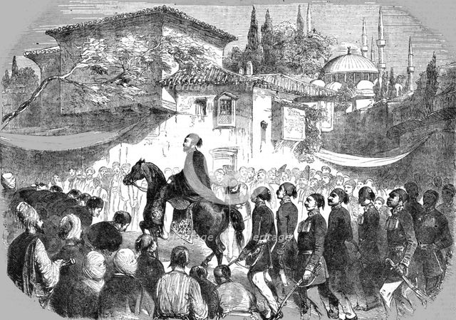 'The Sultan Abdul Medjid proceeding to the Divan of the Sublime Porte', 1854. Creator: Unknown.