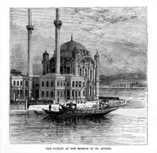 The Sultan at the Mosque of St Sophia Constantinople, Turkey, 19th century