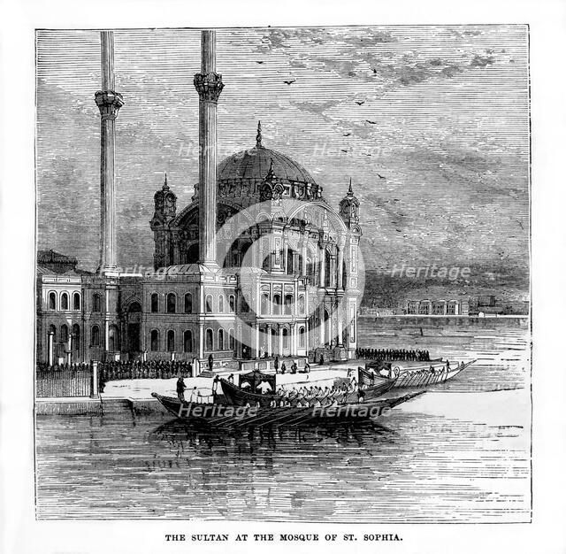 'The Sultan at the Mosque of St Sophia', Constantinople, Turkey, 19th century. Artist: Unknown