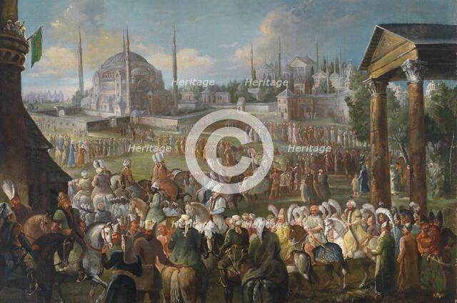 The Sultan's Procession in Istanbul, c. 1736. Artist: Mour (Vanmour), Jean Baptiste, van (1671-1737)