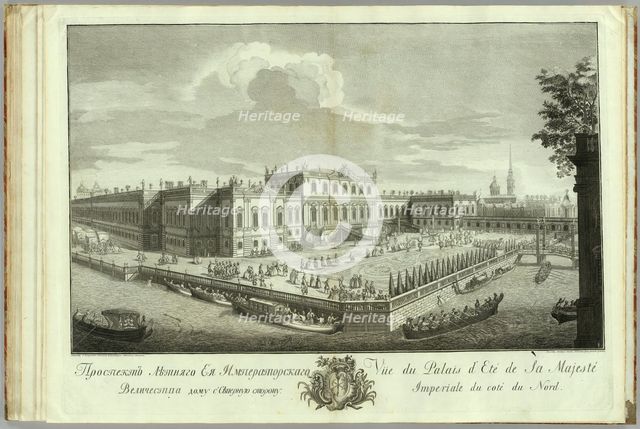 The Summer Palace in St. Petersburg (Book to the 50th anniversary of the founding of St. Petersburg), 1753. Artist: Grekov, Alexei Angileevich (1723/26-after 1770)