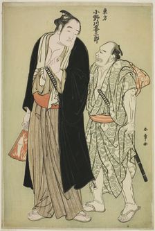 The Sumo Wrestler Onogawa Kisaburo of the Eastern Group, with an Attendant, Japan, c. 1782/86. Creator: Shunsho