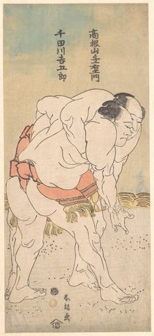 The Sumo Wrestlers Takaneyama Yoichiemon and Sendagawa Kichigoro