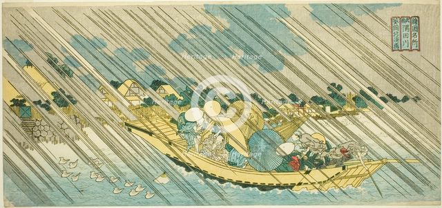 The Sumida River in Musashi Province (Musashi Sumidagawa), from the series "Famous..., c. 1834/35. Creator: Totoya Hokkei.