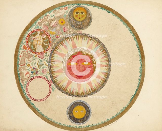 The Sun. Design for a plate.