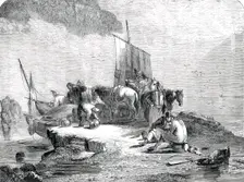 "The Sun Dispelling a Mist, with Smugglers landing their Cargo"..., 1850. Creator: Unknown