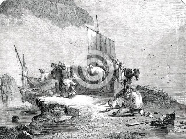 "The Sun Dispelling a Mist, with Smugglers landing their Cargo"..., 1850. Creator: Unknown.