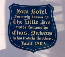 The Sun Hotel Sign, hotel built in 1503, Canterbury, Kent. Creator: Peter Thompson