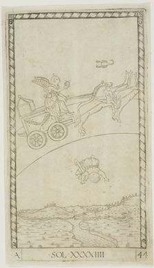 The Sun, plate 44 from Planets and Spheres, c.1465. Creator: Unknown