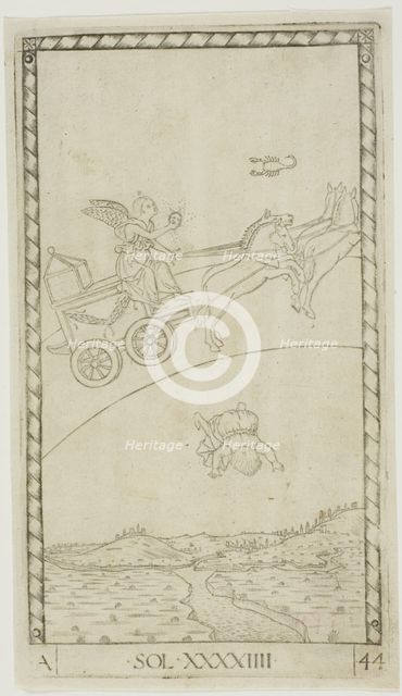 The Sun, plate 44 from Planets and Spheres, c.1465. Creator: Unknown.