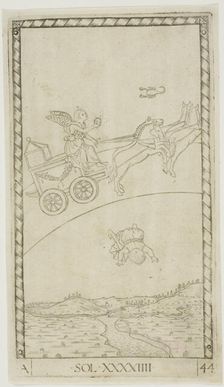 The Sun, plate 44 from Planets and Spheres, c.1465. Creator: Unknown