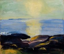 The sun rises over the sea, 1910. Creator: Juho Makela