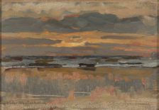 The sun sets on a cloud at the seaside, 1882. Creator: Victor Westerholm
